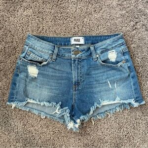 PAIGE denim Daryn Short Distressed Medium Wash